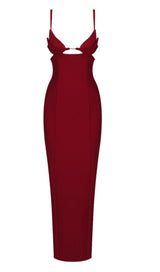 SPLIT MAXI DRSSS IN RED