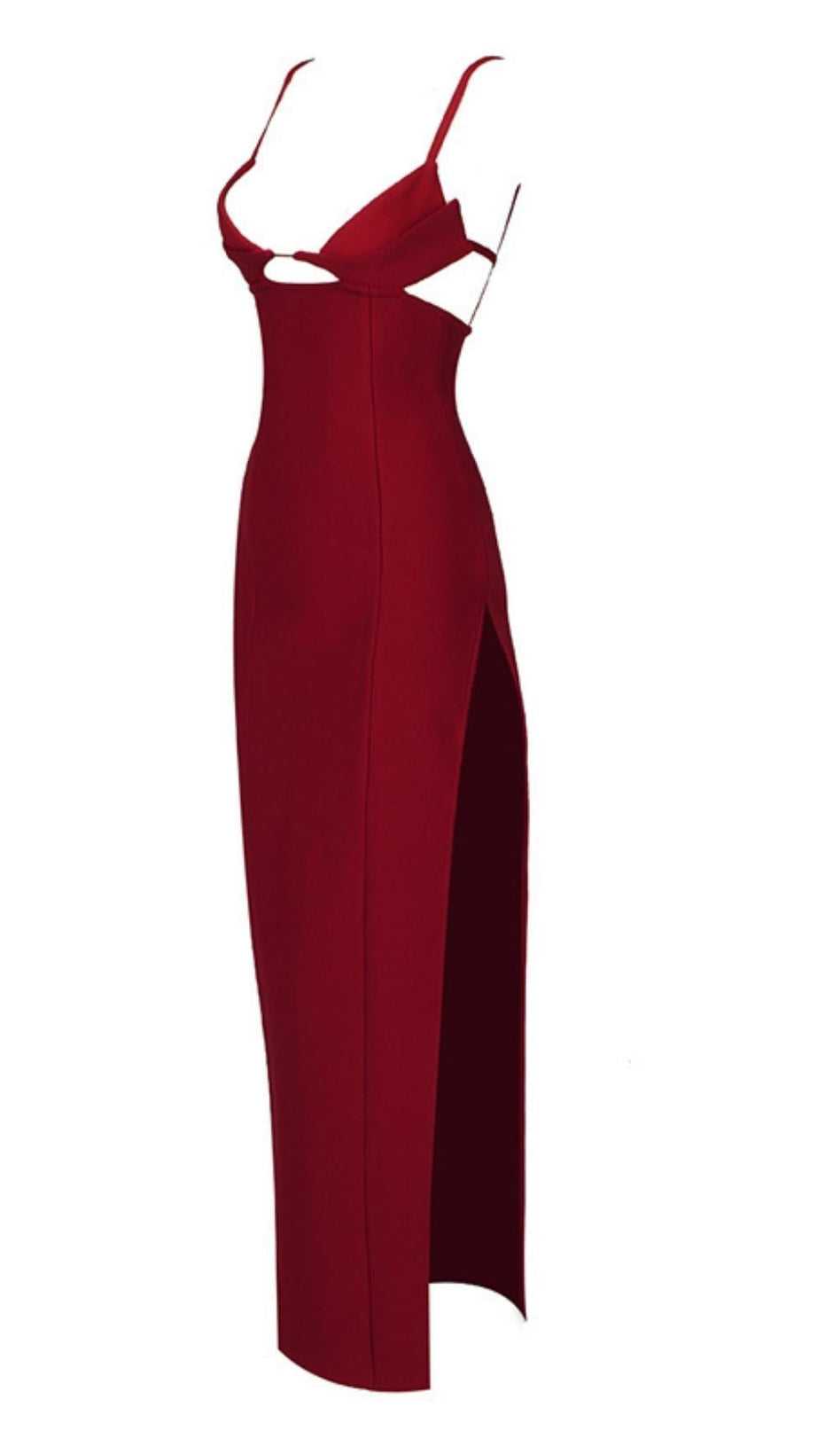 SPLIT MAXI DRSSS IN RED