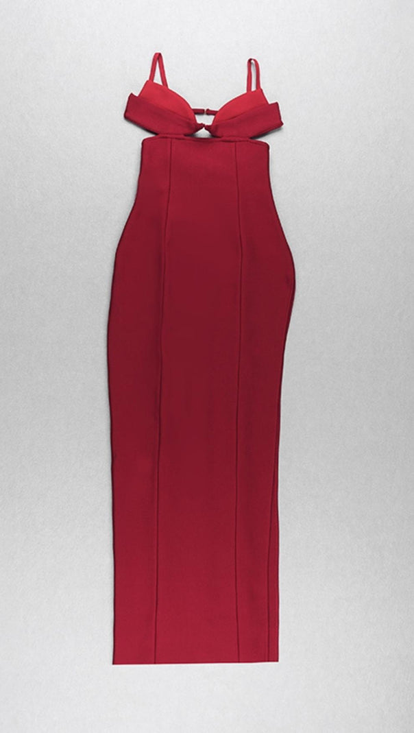 AIIZIE SPLIT MAXI DRSSS IN RED - product image