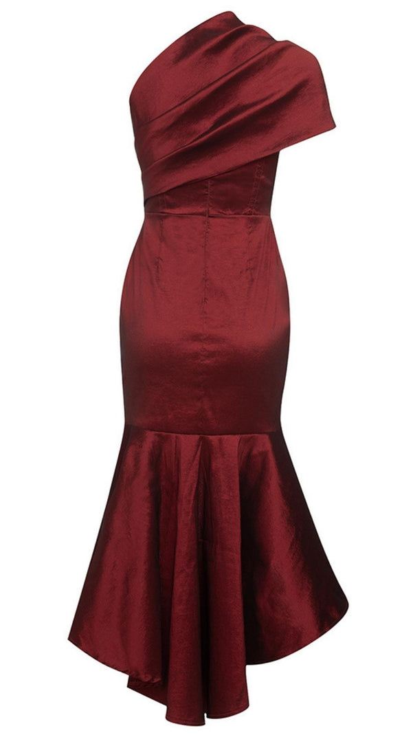 ABITO LUNGO MONOSPALLA ROSSO