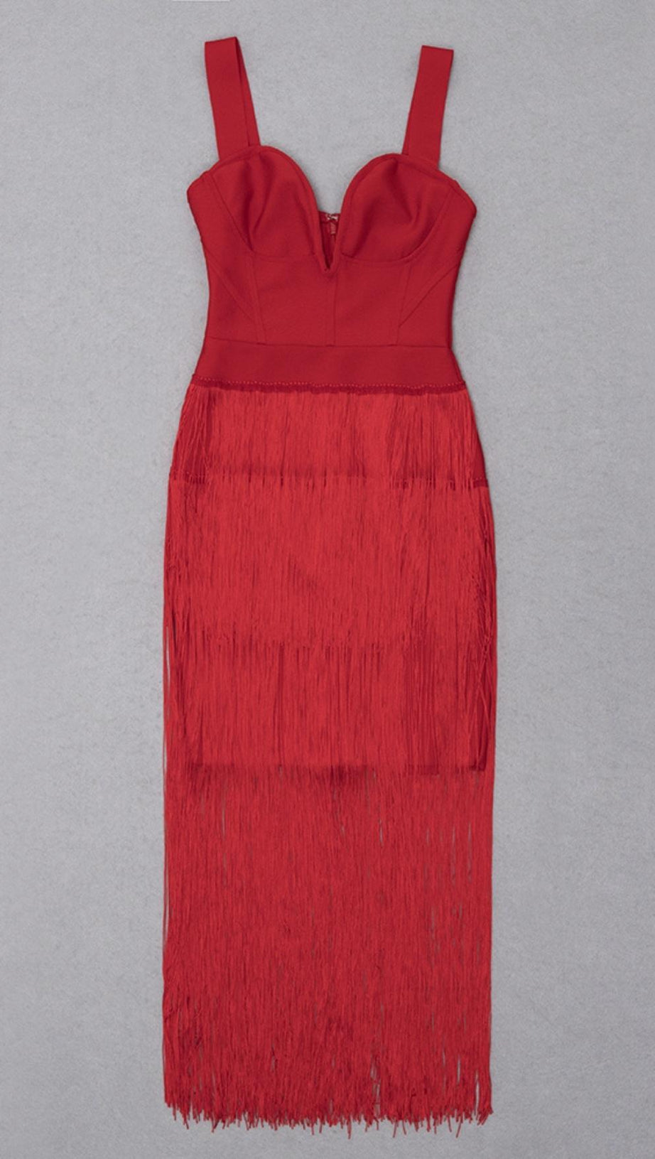 TASSEL MAXI DRESS IN RED