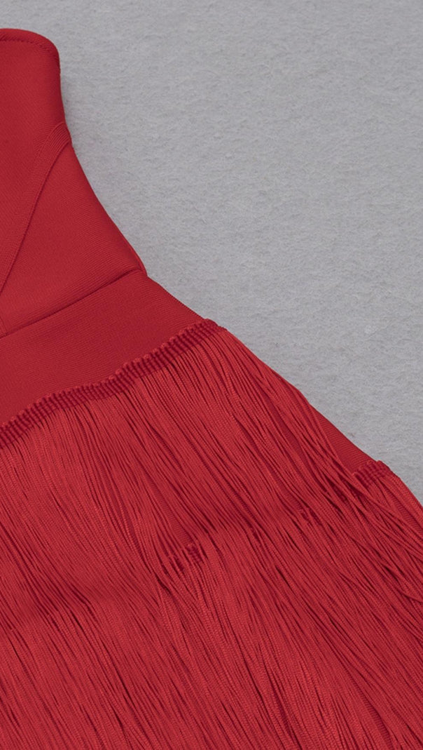 AIIZIE TASSEL MAXI DRESS IN RED - product image