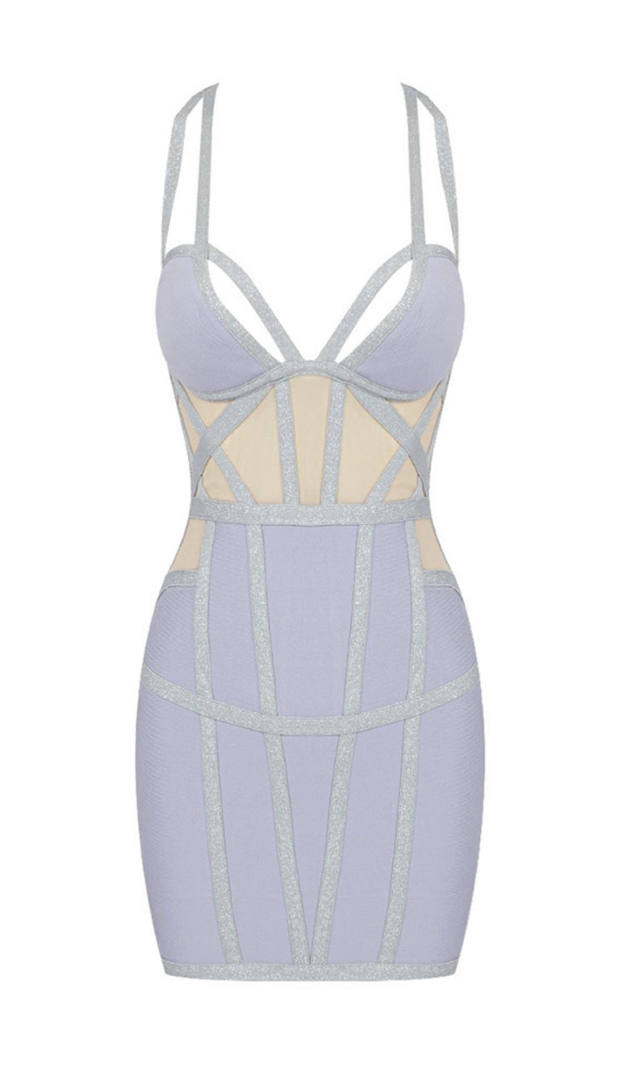 BANDAGE-MINIKLEID IN BLAU