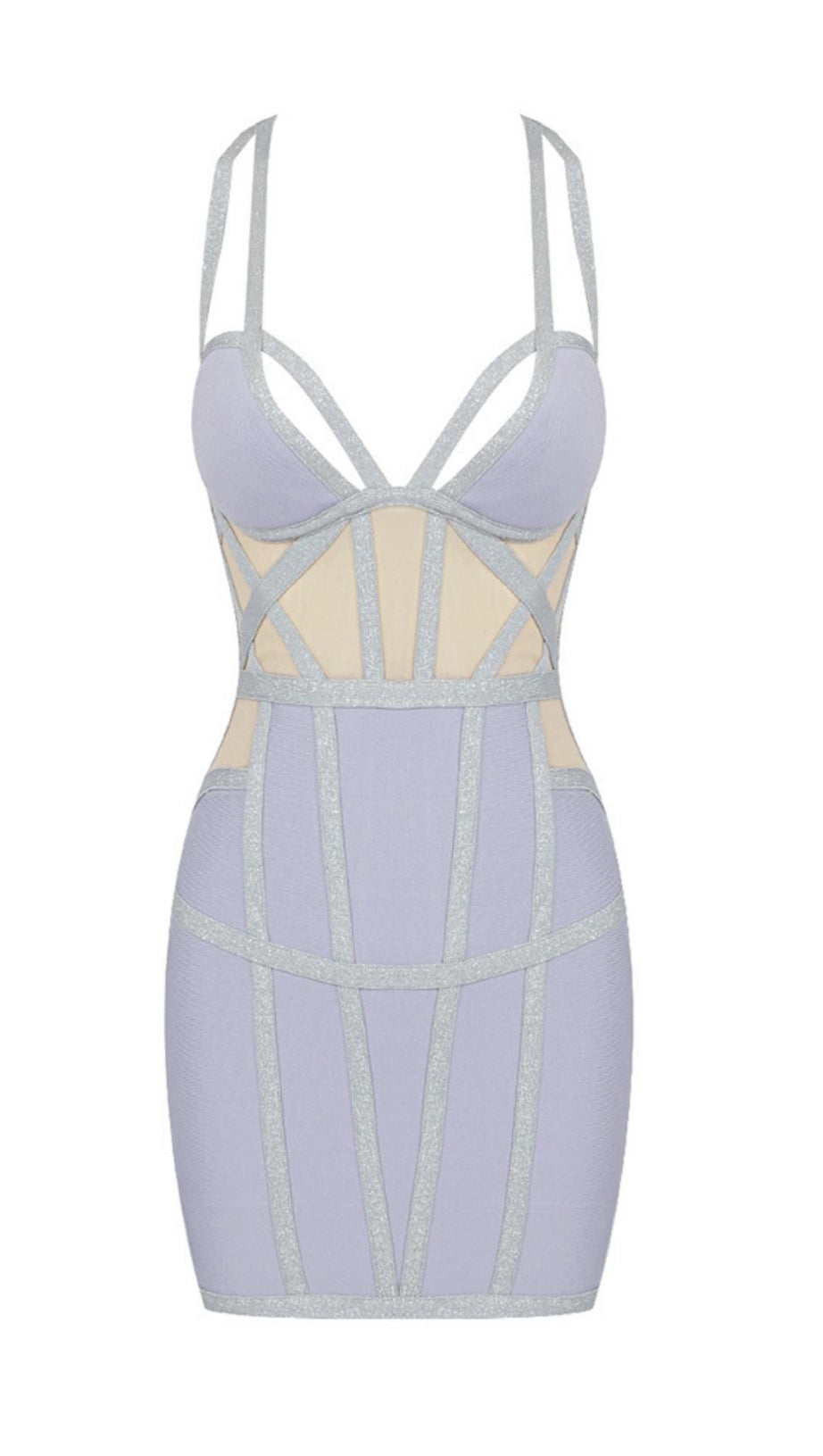 MINI ABITO BANDAGE BLU