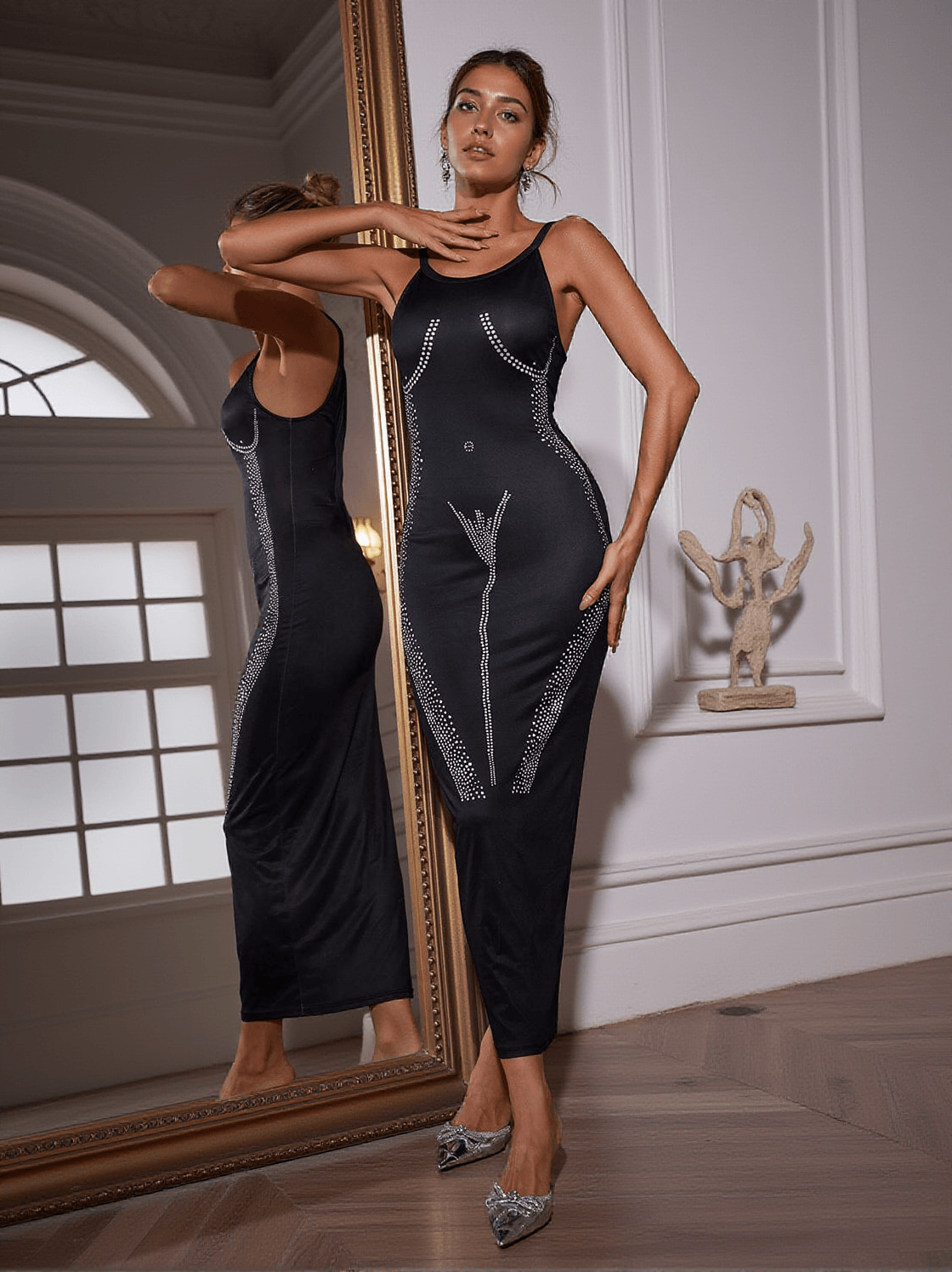 ABITO LUNGO STAMPATO A POIS BROGAN