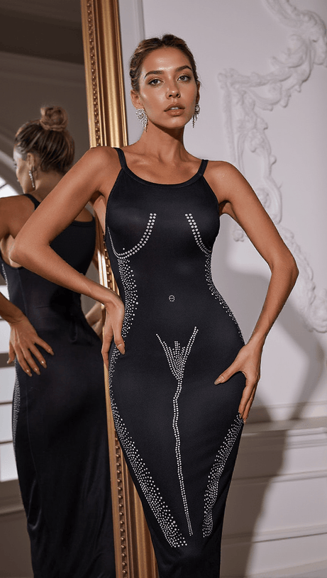 BROGAN DOT PRINTED MAXI DRESS