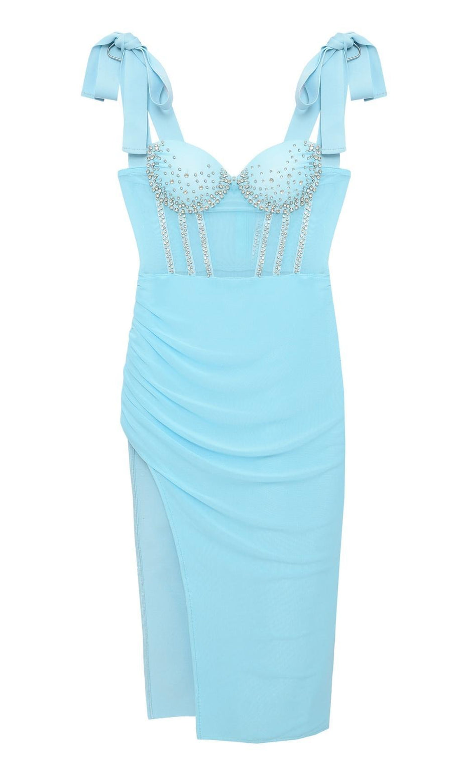 DIAMANT-MAXIKLEID IN BLAU