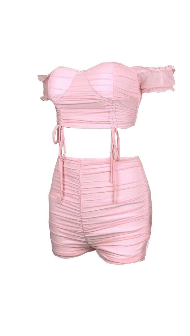AIIZIE CARD SHOULDER NET YARN SUIT. - product image