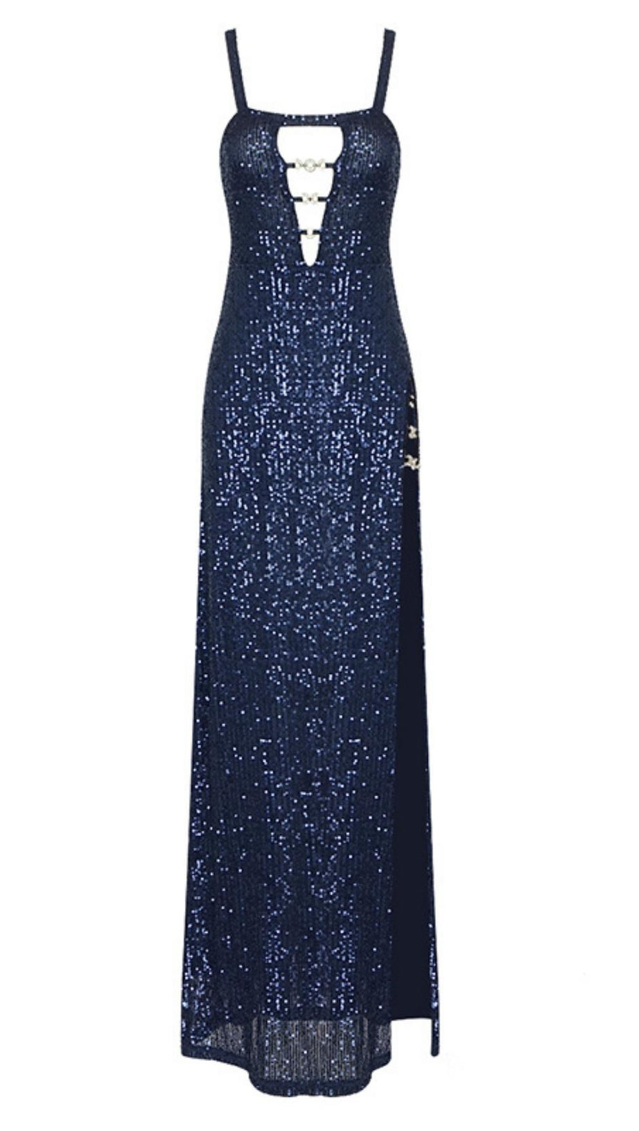 Geteiltes Maxikleid in Blau