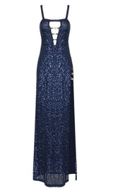 SPLIT MAXI DRESS IN BLUE