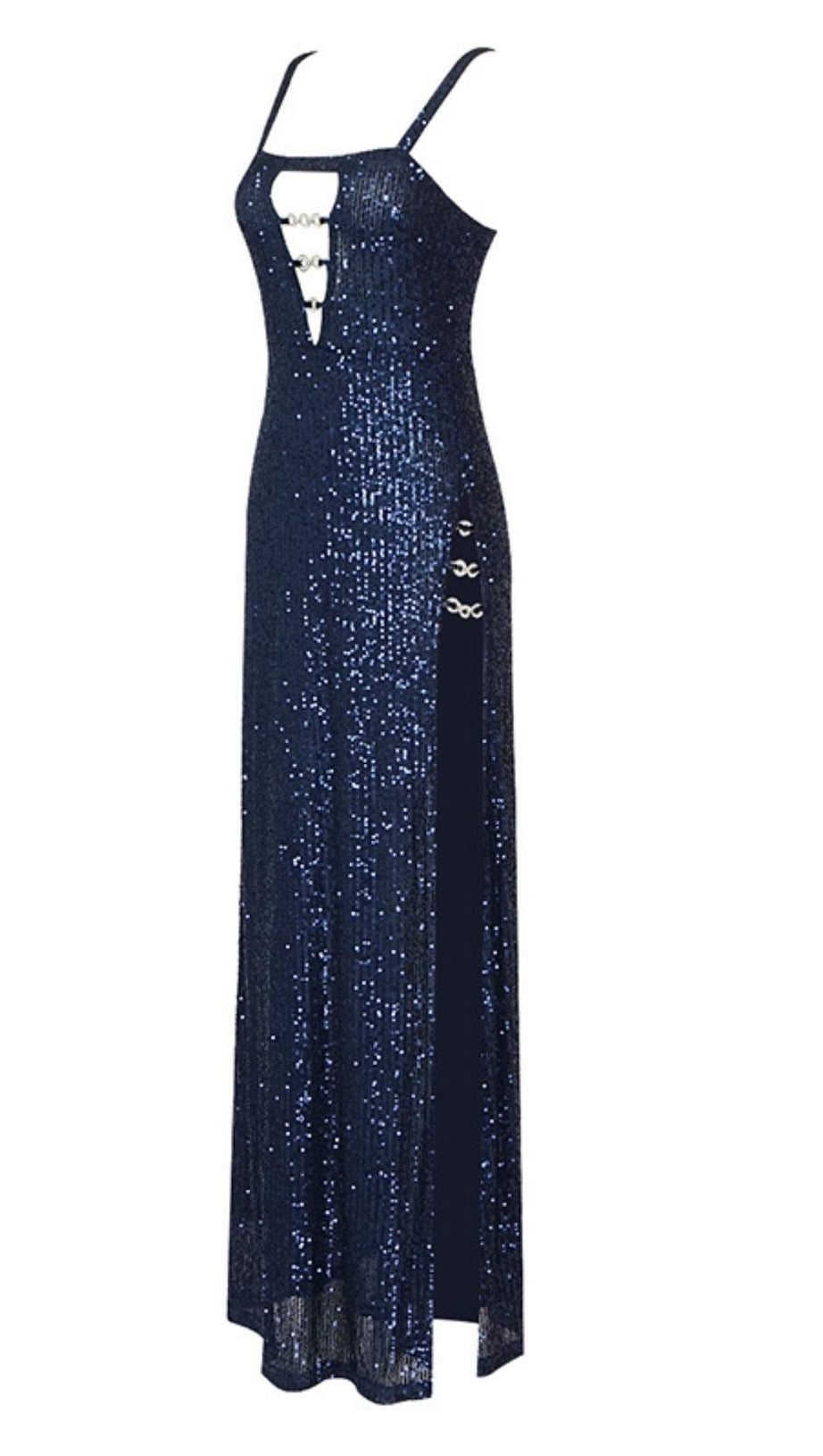 SPLIT MAXI DRESS IN BLUE