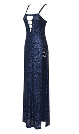 SPLIT MAXI DRESS IN BLUE