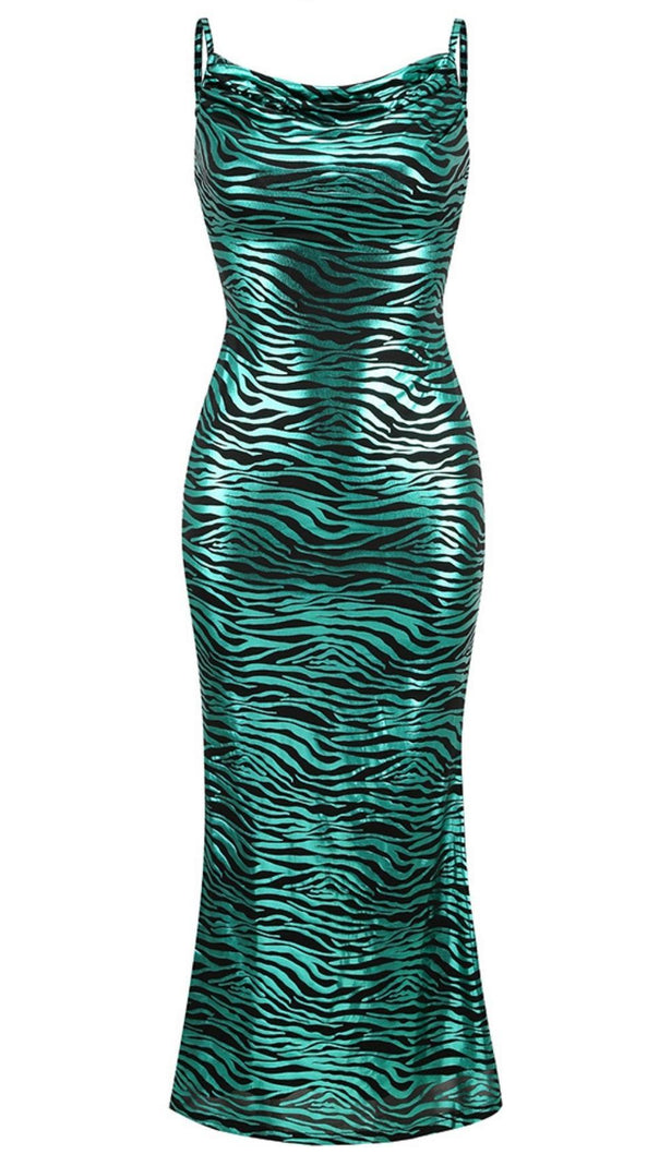 AIIZIE STRIPE MAXI DRESS IN GREEN - product image