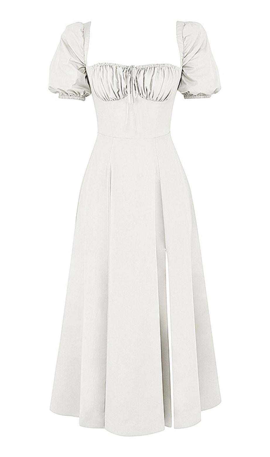 Maxikleid mit hohem Schlitz in Weiß