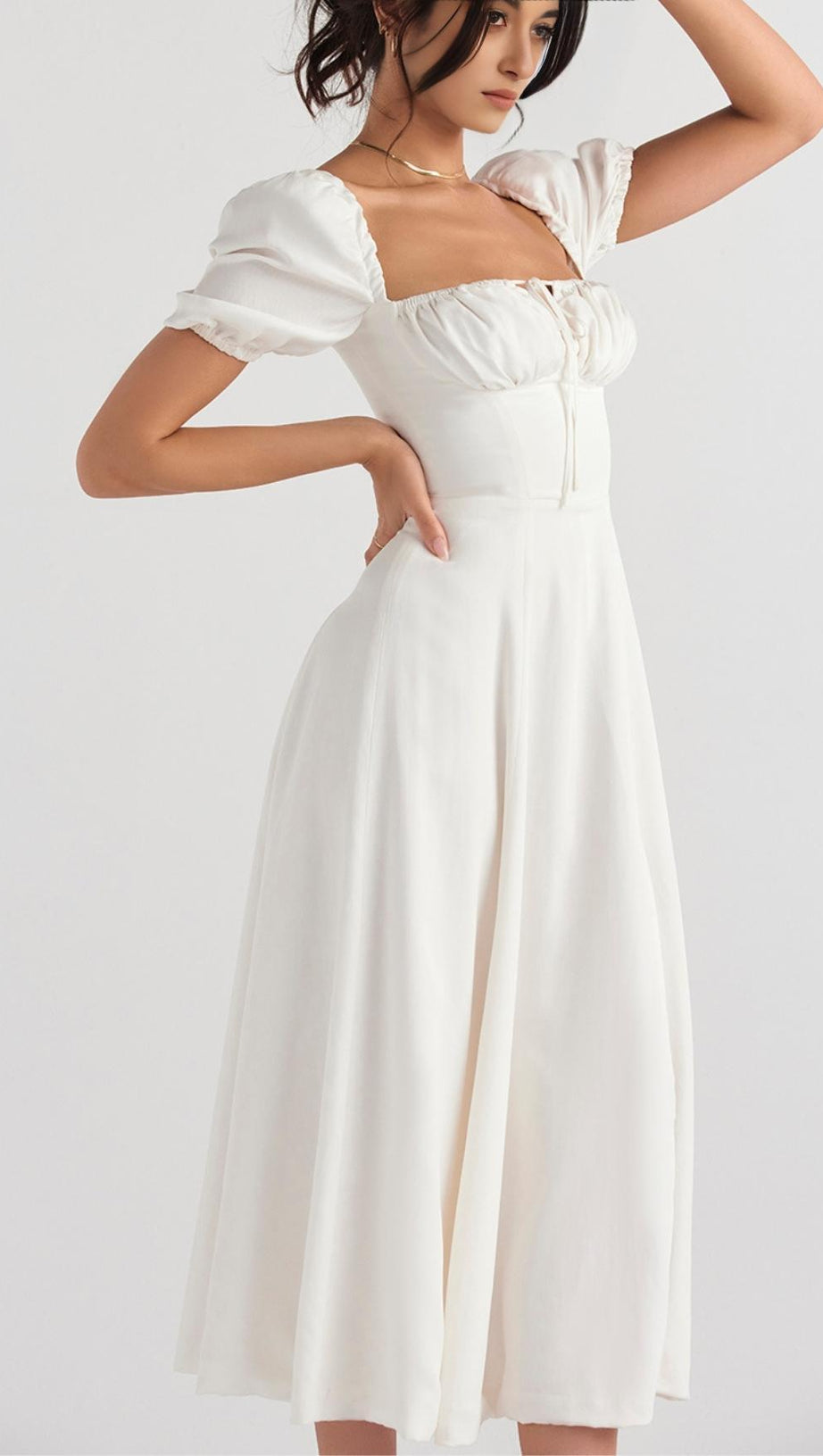 HIGH SPLIT MAXI DRESS IN WHITE