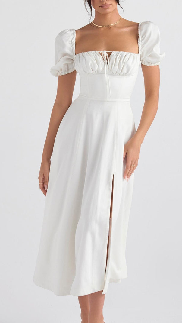 AIIZIE HIGH SPLIT MAXI DRESS IN WHITE - product image