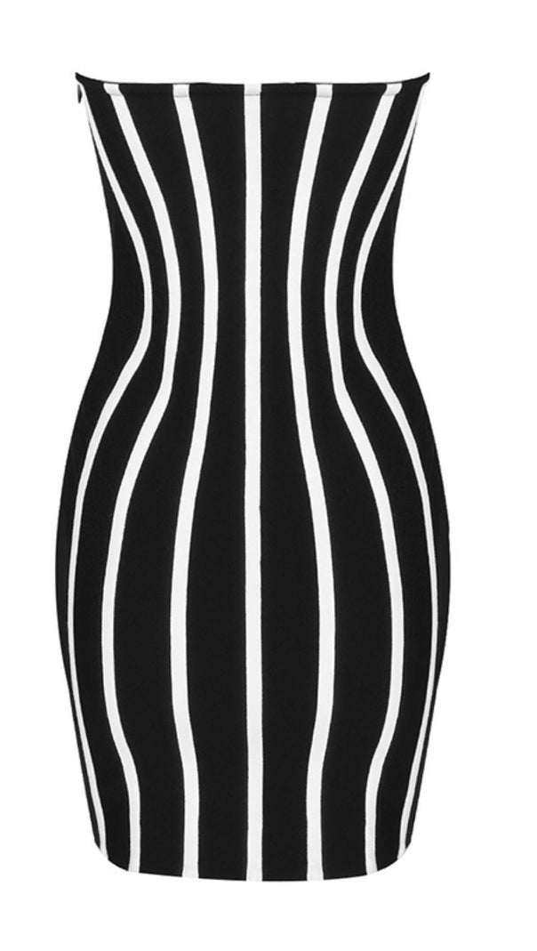 AIIZIE STRIPE MINI DRESS IN BLACK - product image