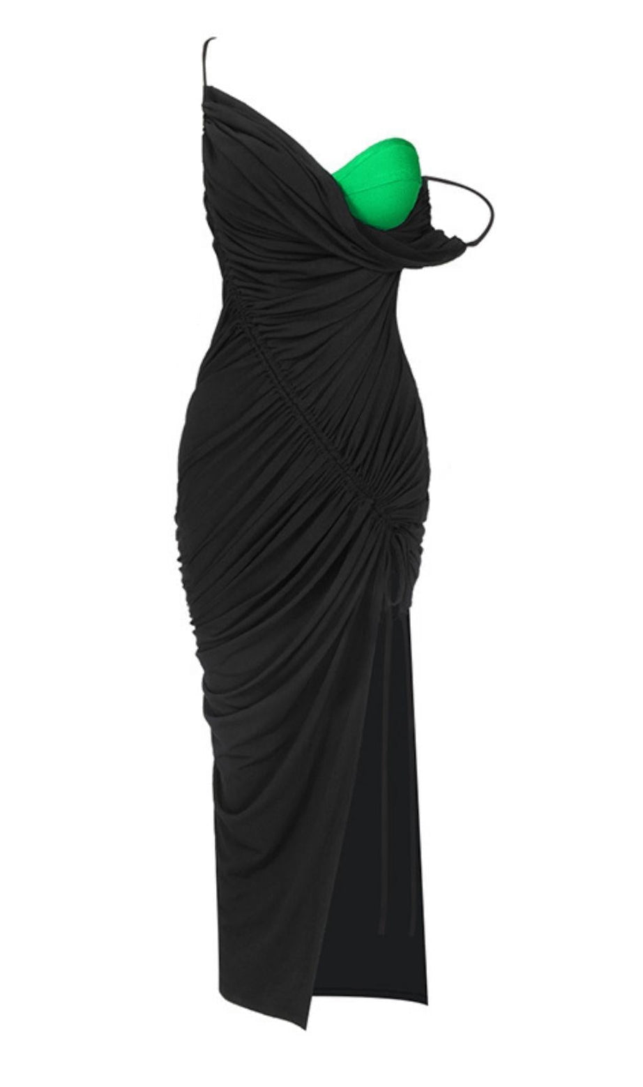Geteiltes Maxikleid in Schwarz