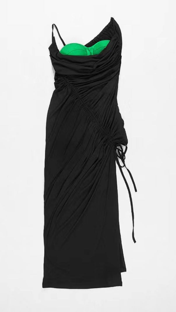 AIIZIE SPLIT MAXI DRESS IN BLACK - product image