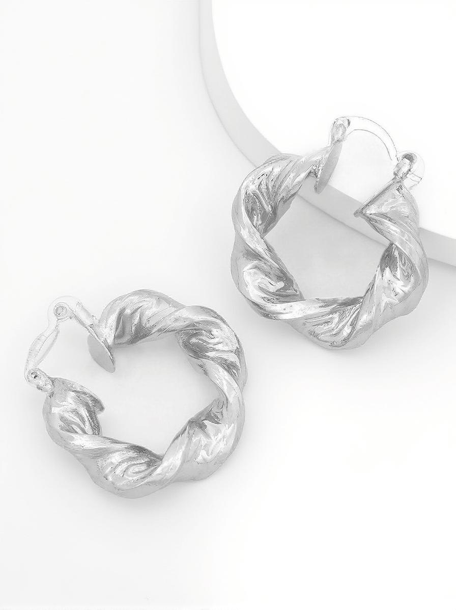 MAIA CHUNKY TWIST HOOP EARRINGS