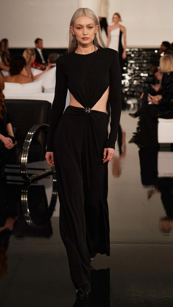 AIIZIE LONG SLEEVES JUMPSUIT IN BLACK - product image