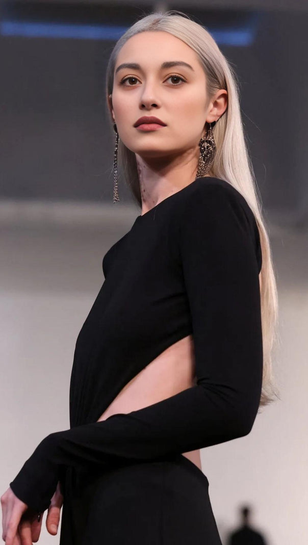 AIIZIE LONG SLEEVES JUMPSUIT IN BLACK - product image