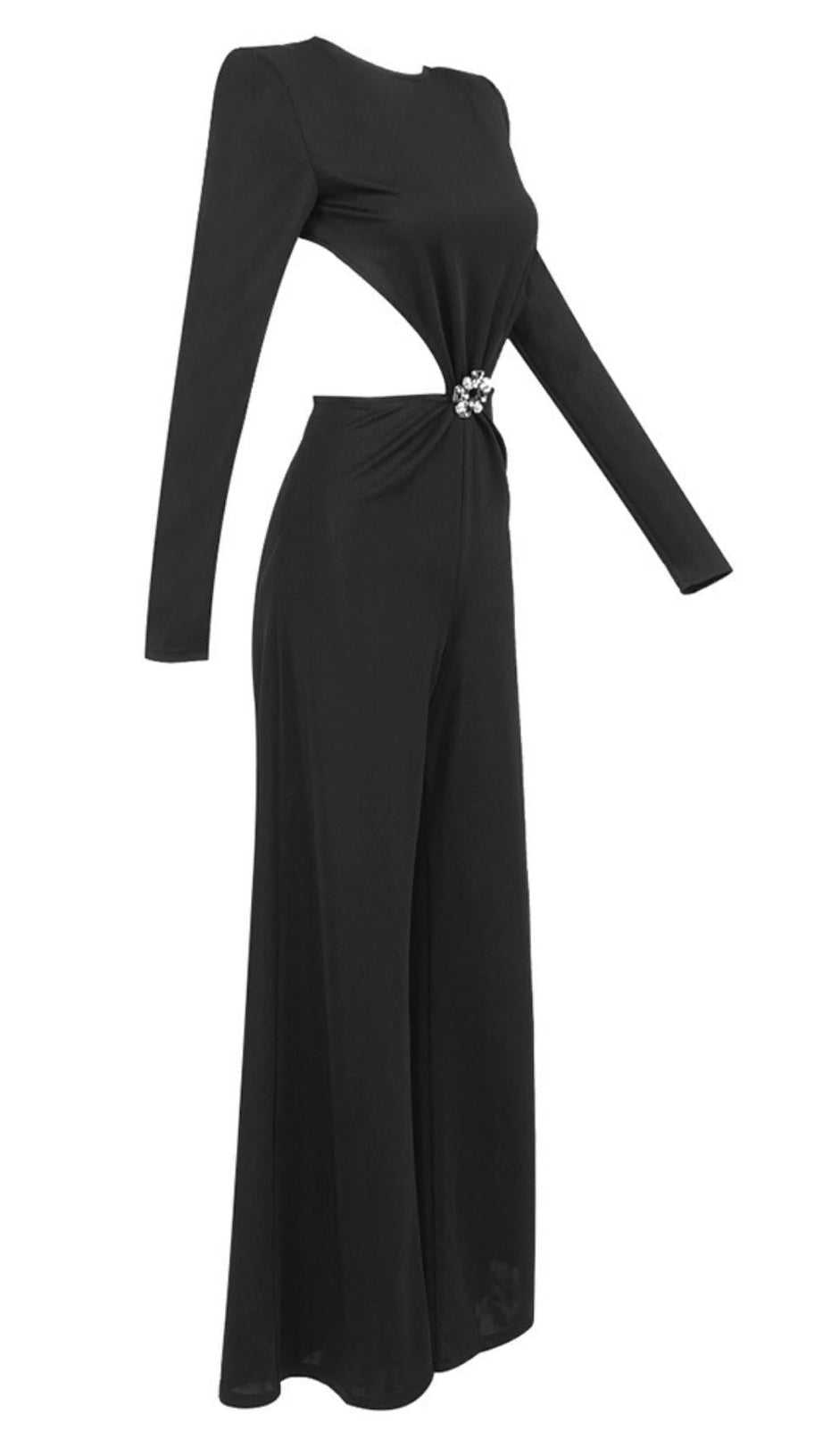 LONG SLEEVES JUMPSUIT IN BLACK