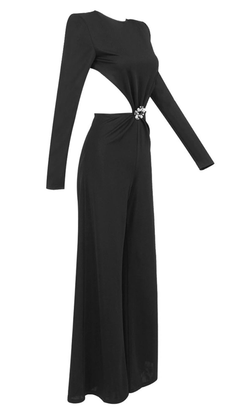 LONG SLEEVES JUMPSUIT IN BLACK