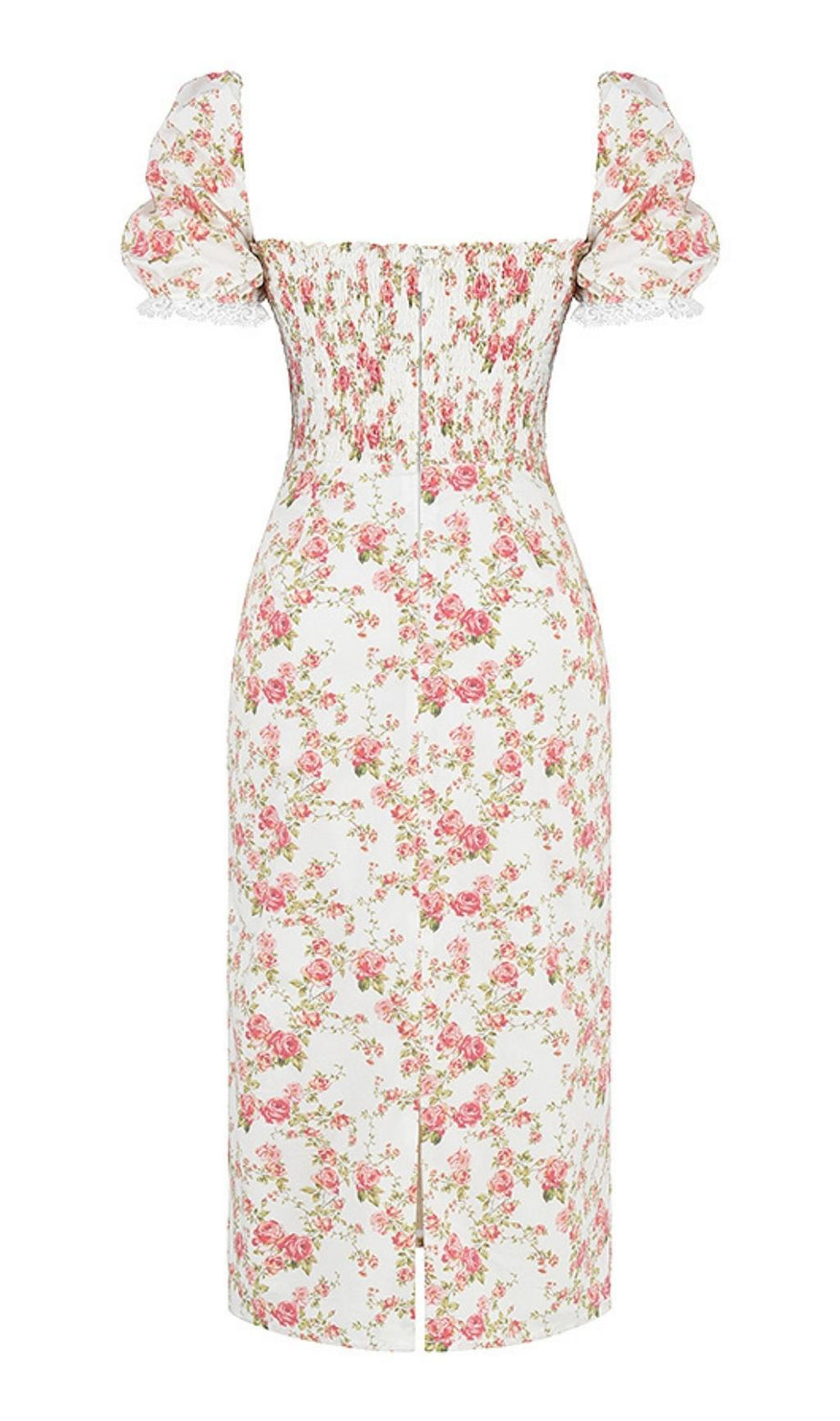 ROSENDRUCKKLEID IN PINK