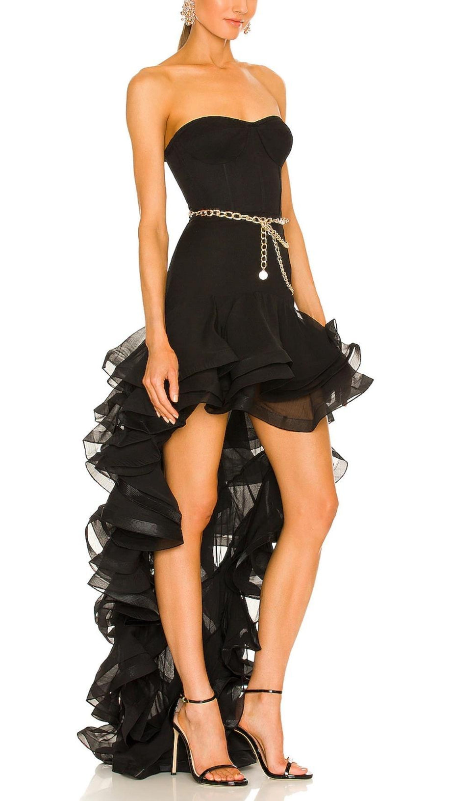 STRAPLESS MAXI DRESS IN BLACK