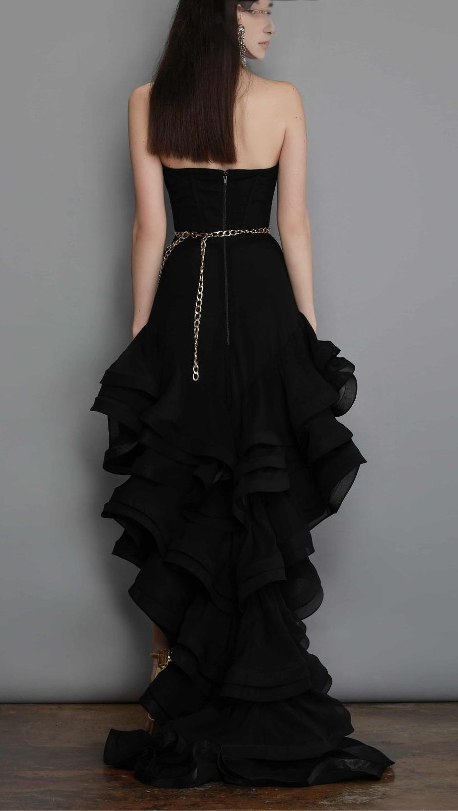 STRAPLESS MAXI DRESS IN BLACK