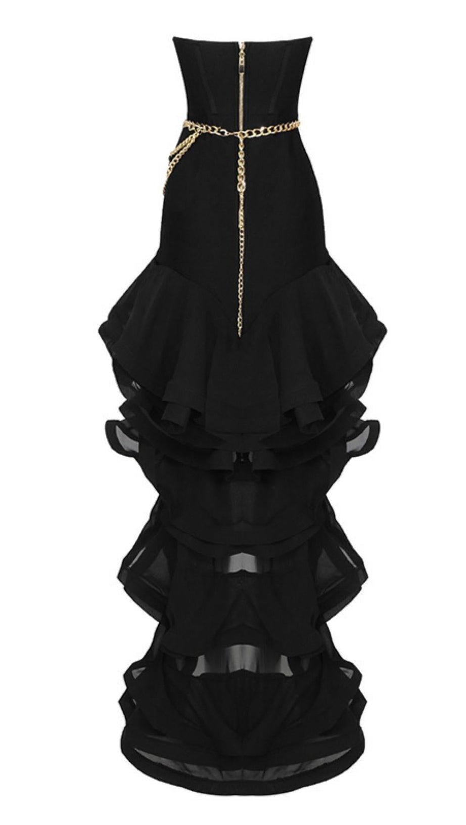 STRAPLESS MAXI DRESS IN BLACK