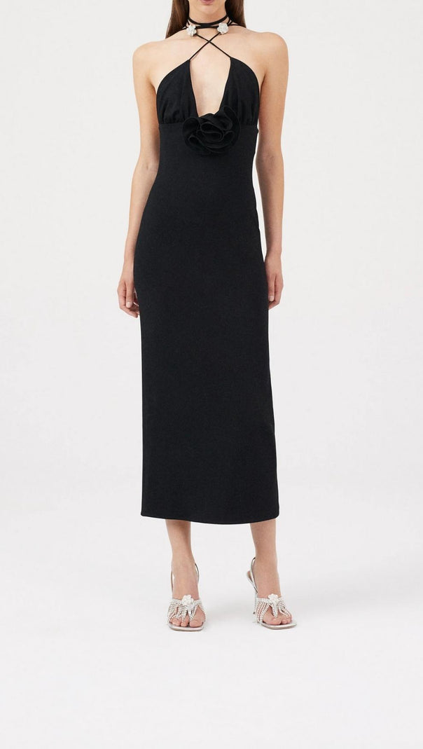 AIIZIE DEEP V MAXI DRESS IN BLACK - product image