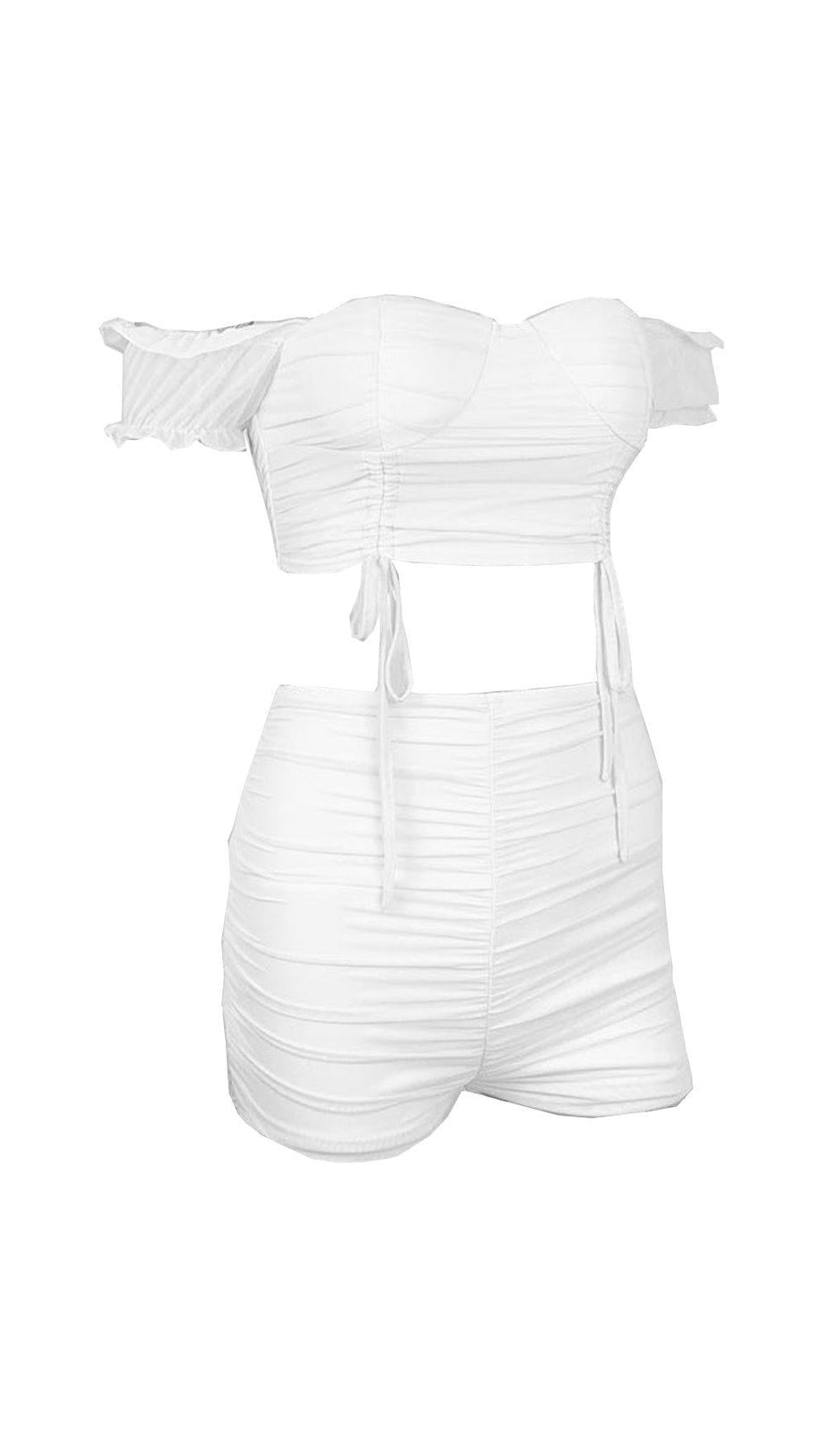 ABITO IN FILATO DI RETE CON SPALLE IN CARTA.