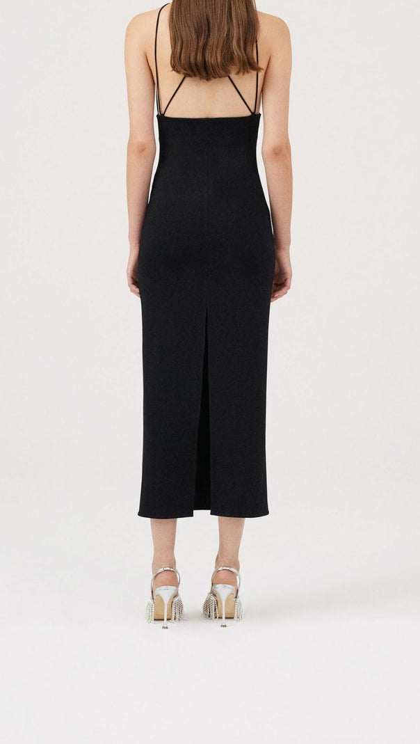 AIIZIE DEEP V MAXI DRESS IN BLACK - product image