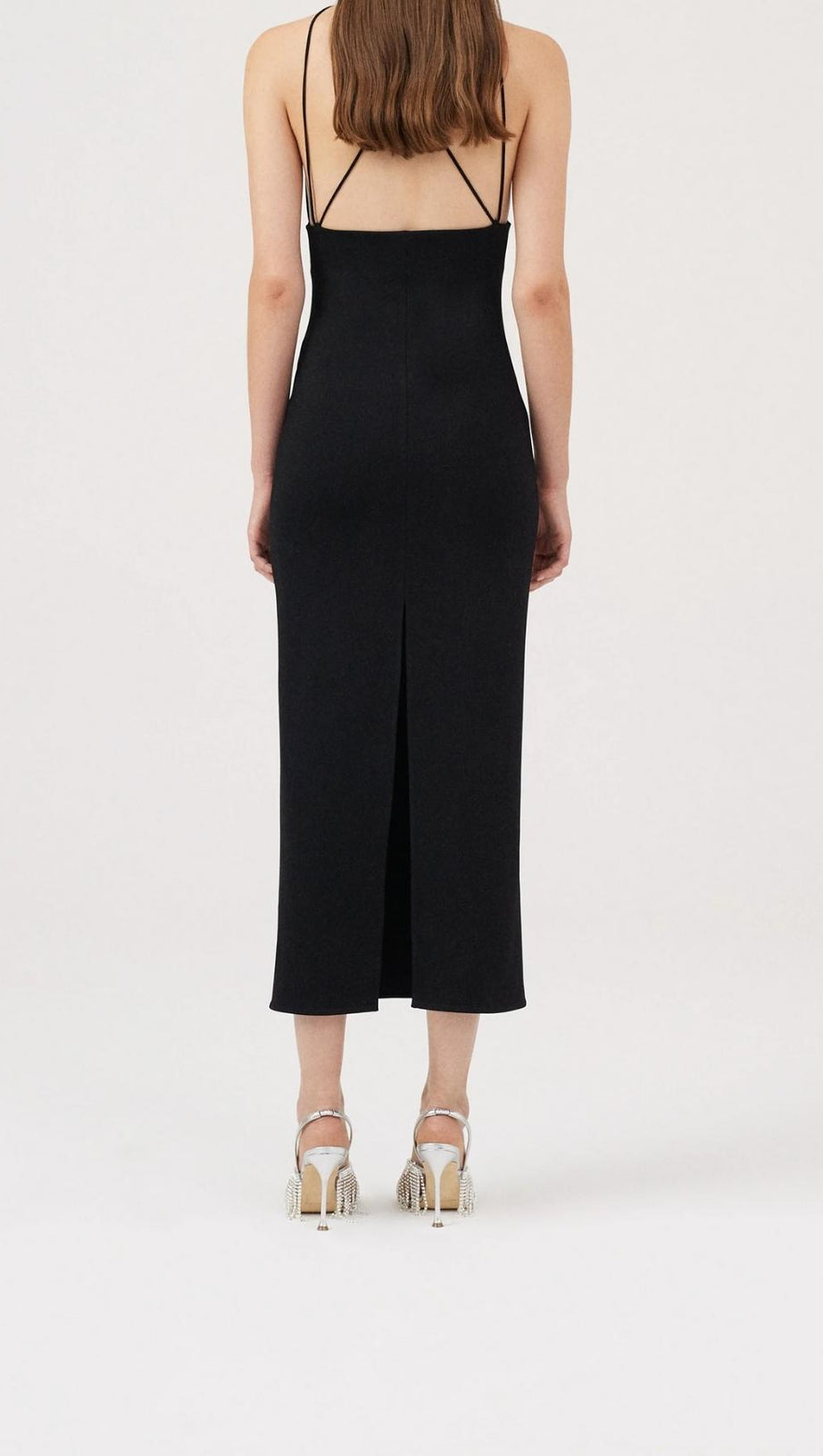 DEEP V MAXI DRESS IN BLACK