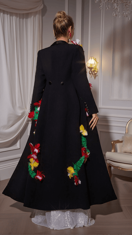 Mantel „Rigby“ mit Federbesatz