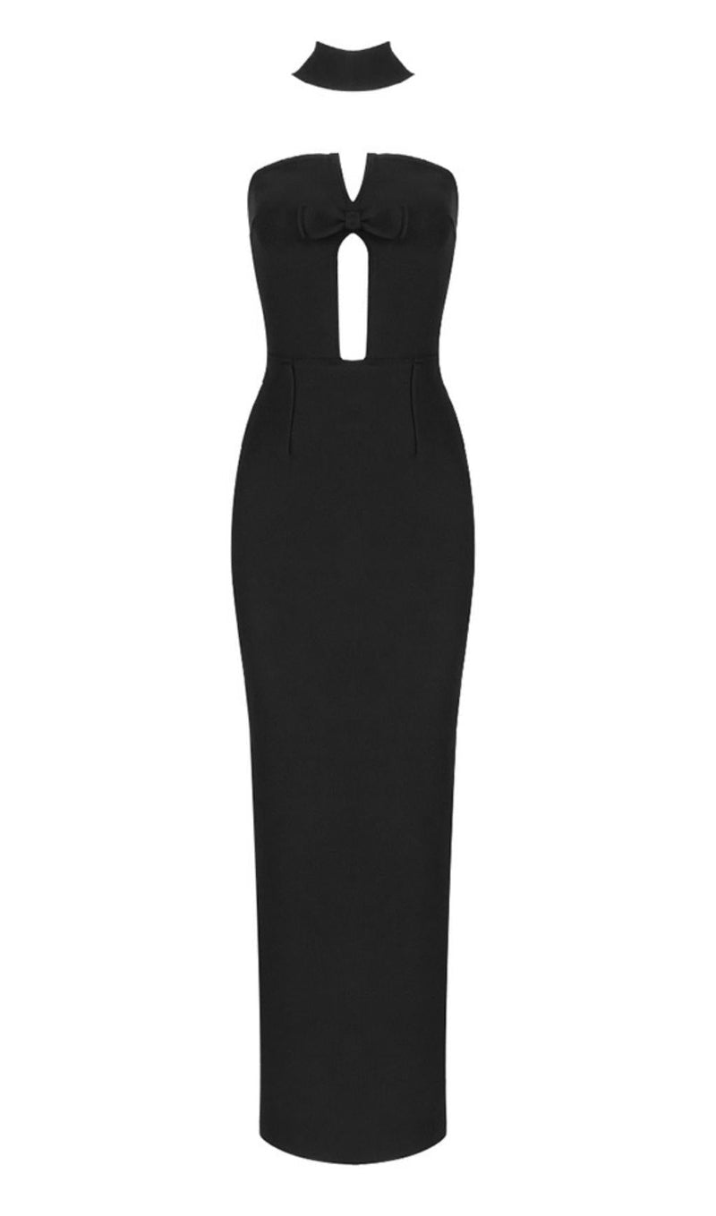 STRAPLESS MAXI DRESS IN BLACK