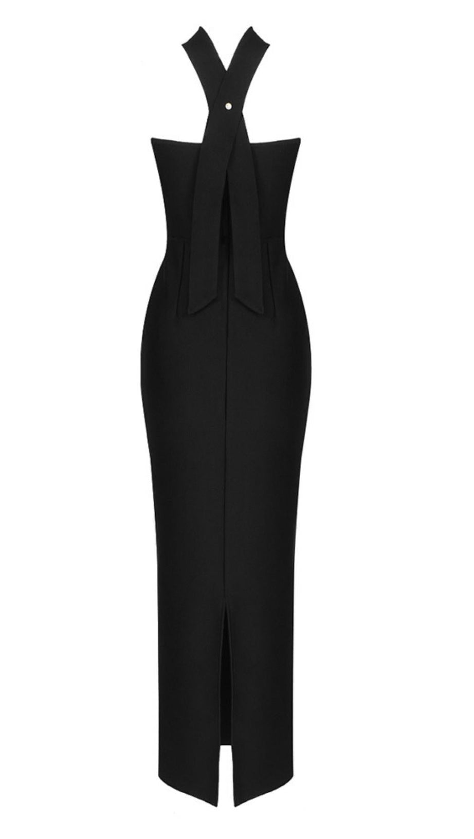 STRAPLESS MAXI DRESS IN BLACK