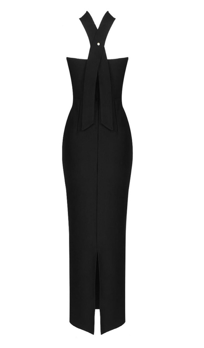 STRAPLESS MAXI DRESS IN BLACK