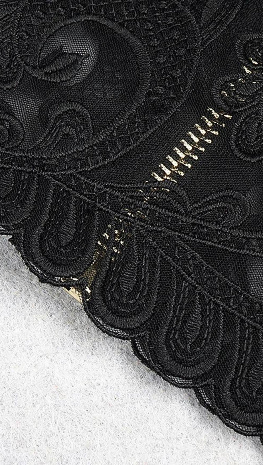 TWO-PIECE LACE BANDAGE MINI DRESS IN BLACK