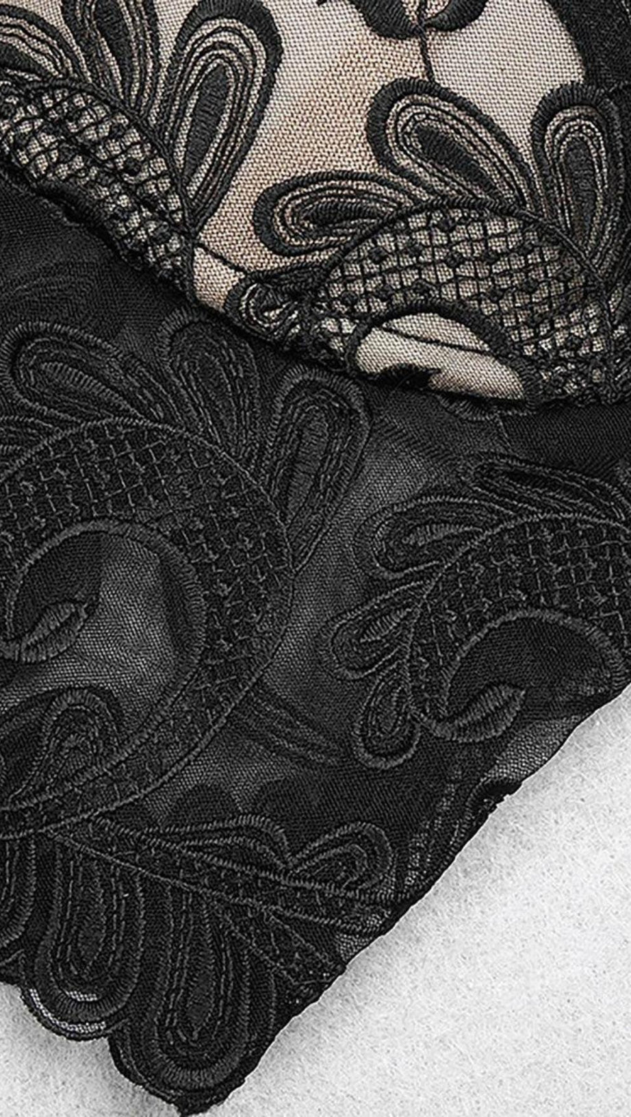 TWO-PIECE LACE BANDAGE MINI DRESS IN BLACK