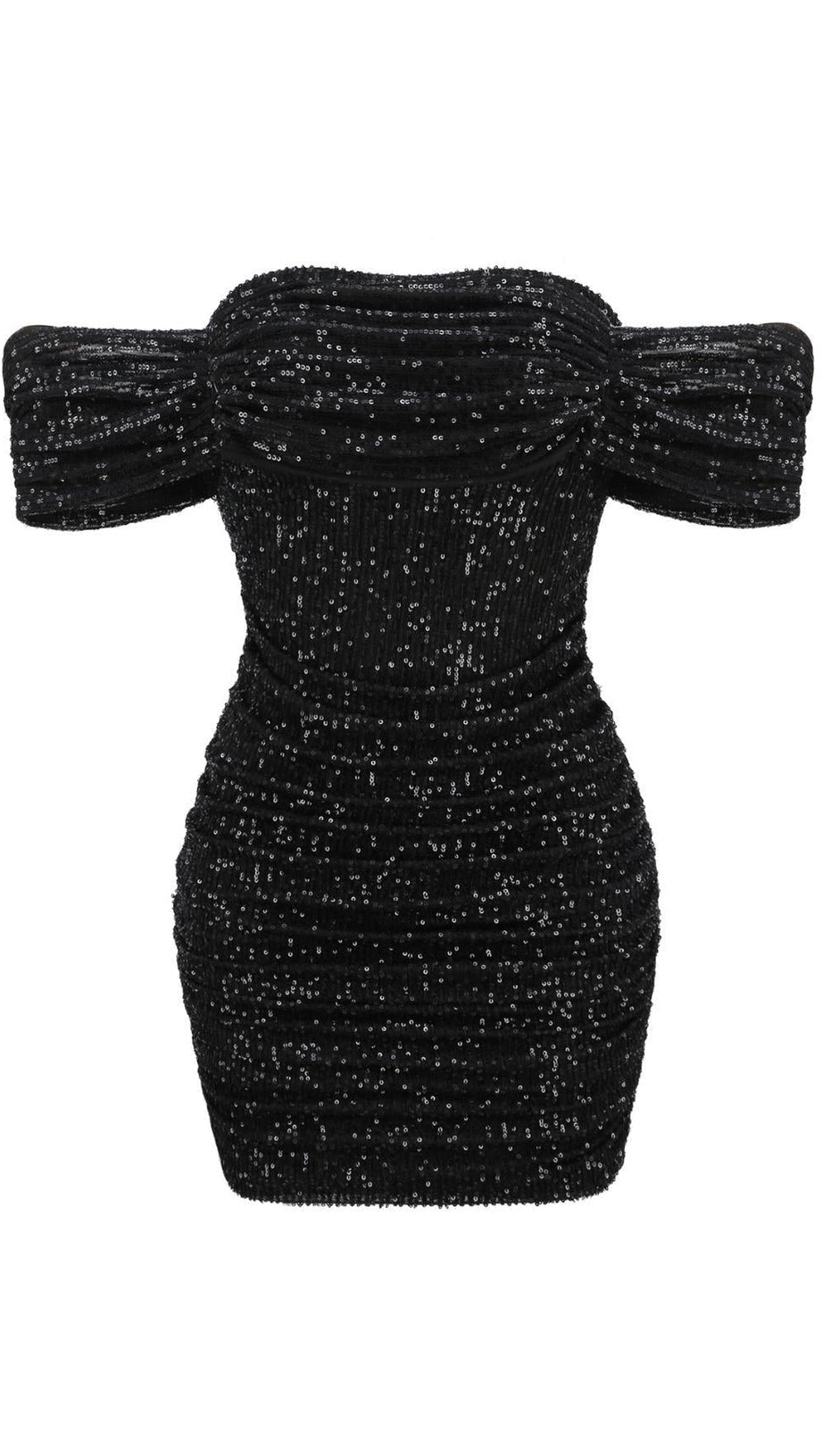PAILLETTEN-MINIKLEID IN SCHWARZ
