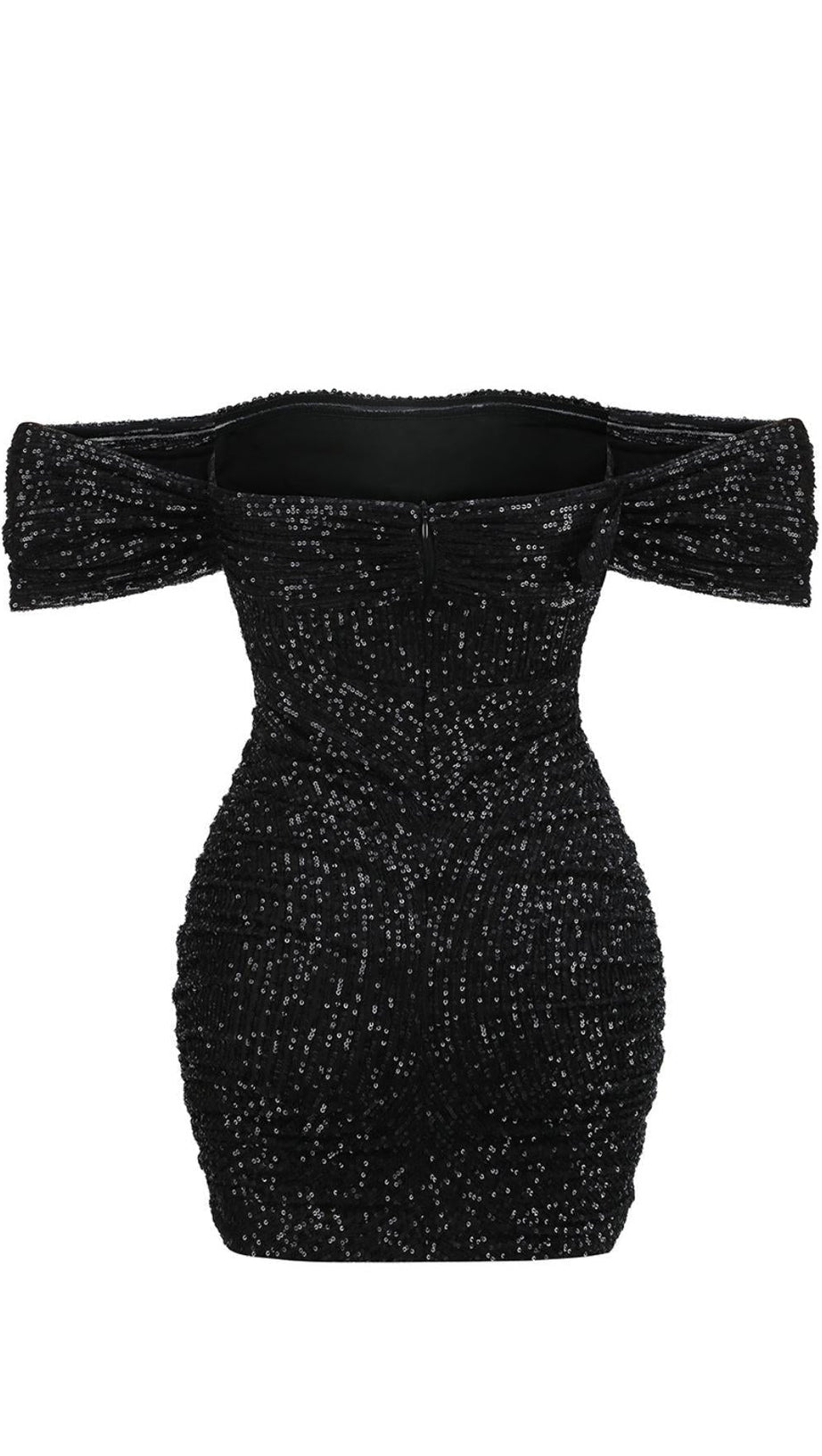 SEQUINS MINI DRESS IN BLACK