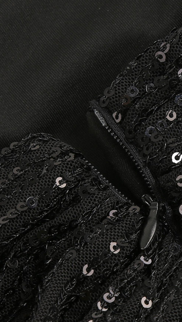 AIIZIE SEQUINS MINI DRESS IN BLACK - product image