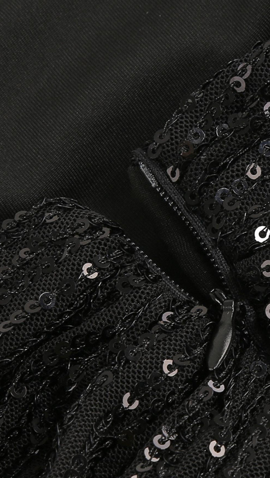 SEQUINS MINI DRESS IN BLACK