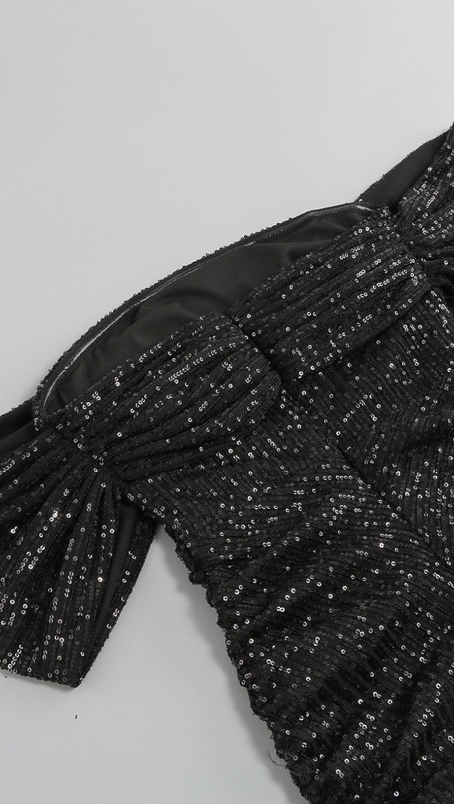 SEQUINS MINI DRESS IN BLACK