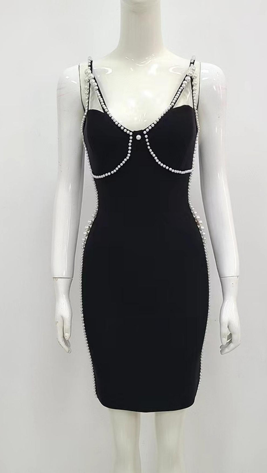 PEARL MINI DRESS IN BLACK