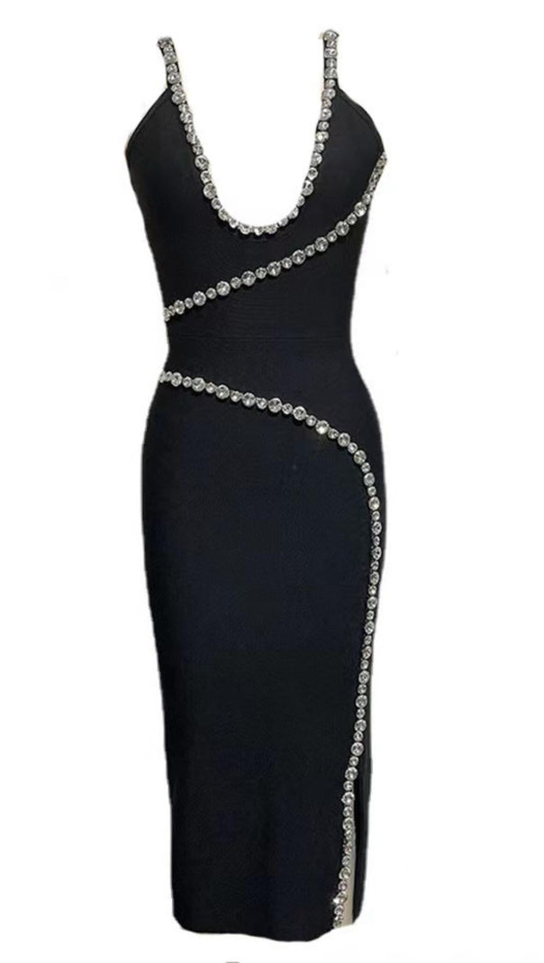 AIIZIE DIAMOND MAXI DRESS IN BLACK - product image