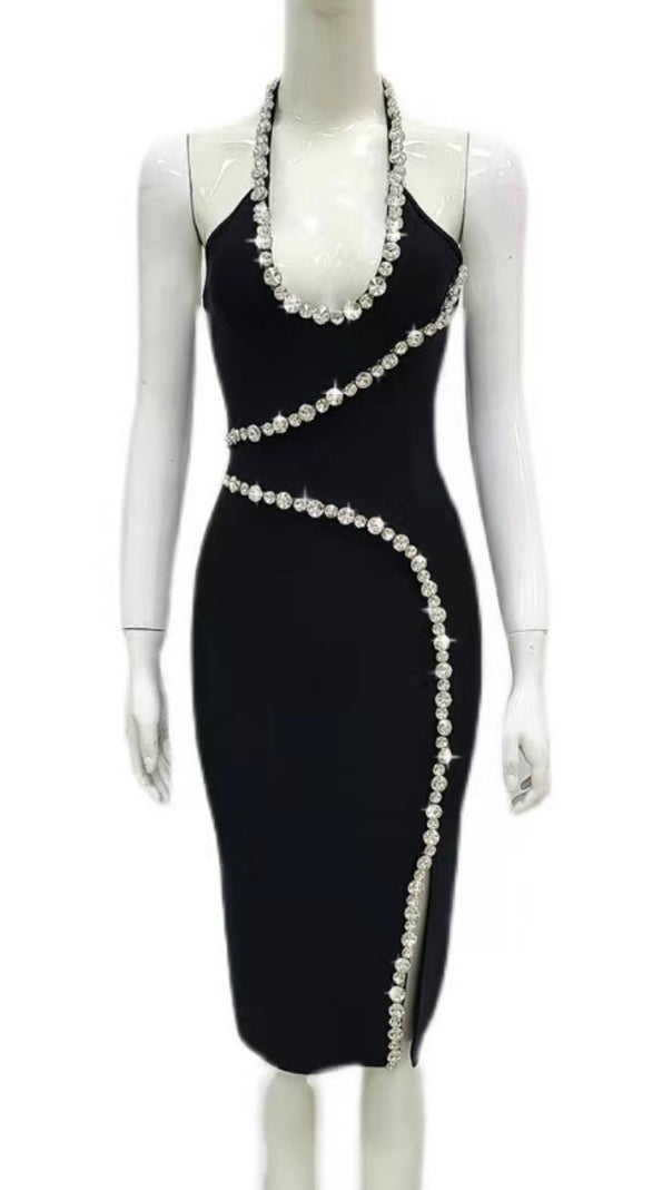 AIIZIE DIAMOND MAXI DRESS IN BLACK - product image